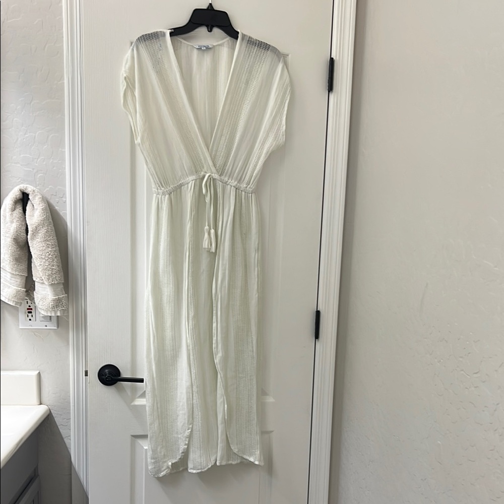 Blue Island White Swim Coverup